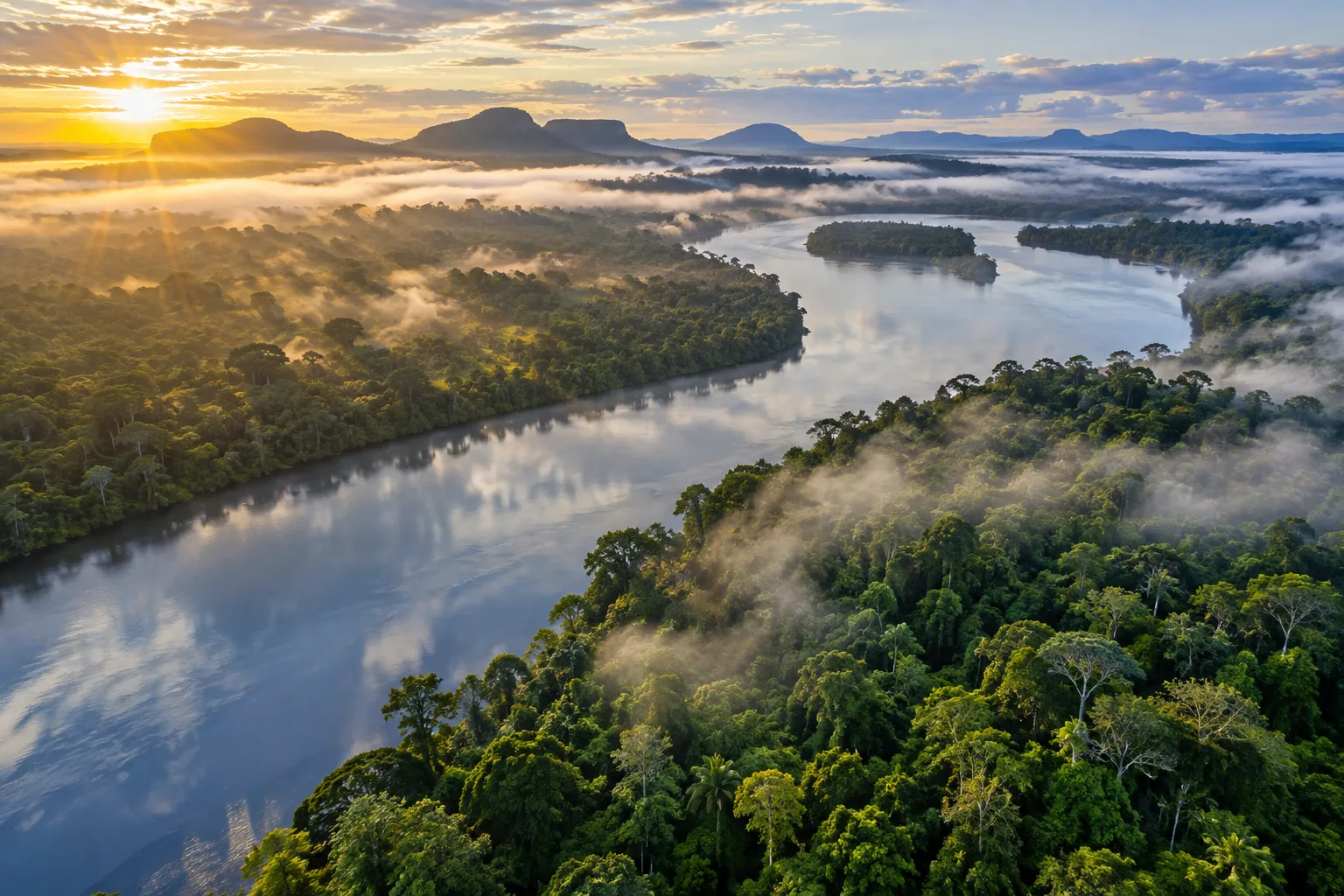 Illustrative Long-Term Travel Inspiration: Rainforest and River