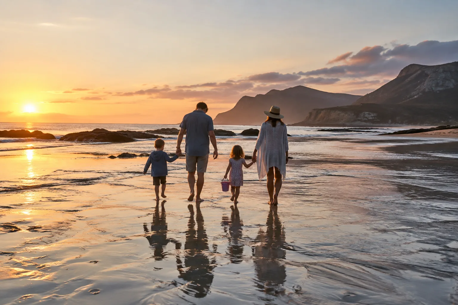 Illustrative travel idea: Family time on the beach