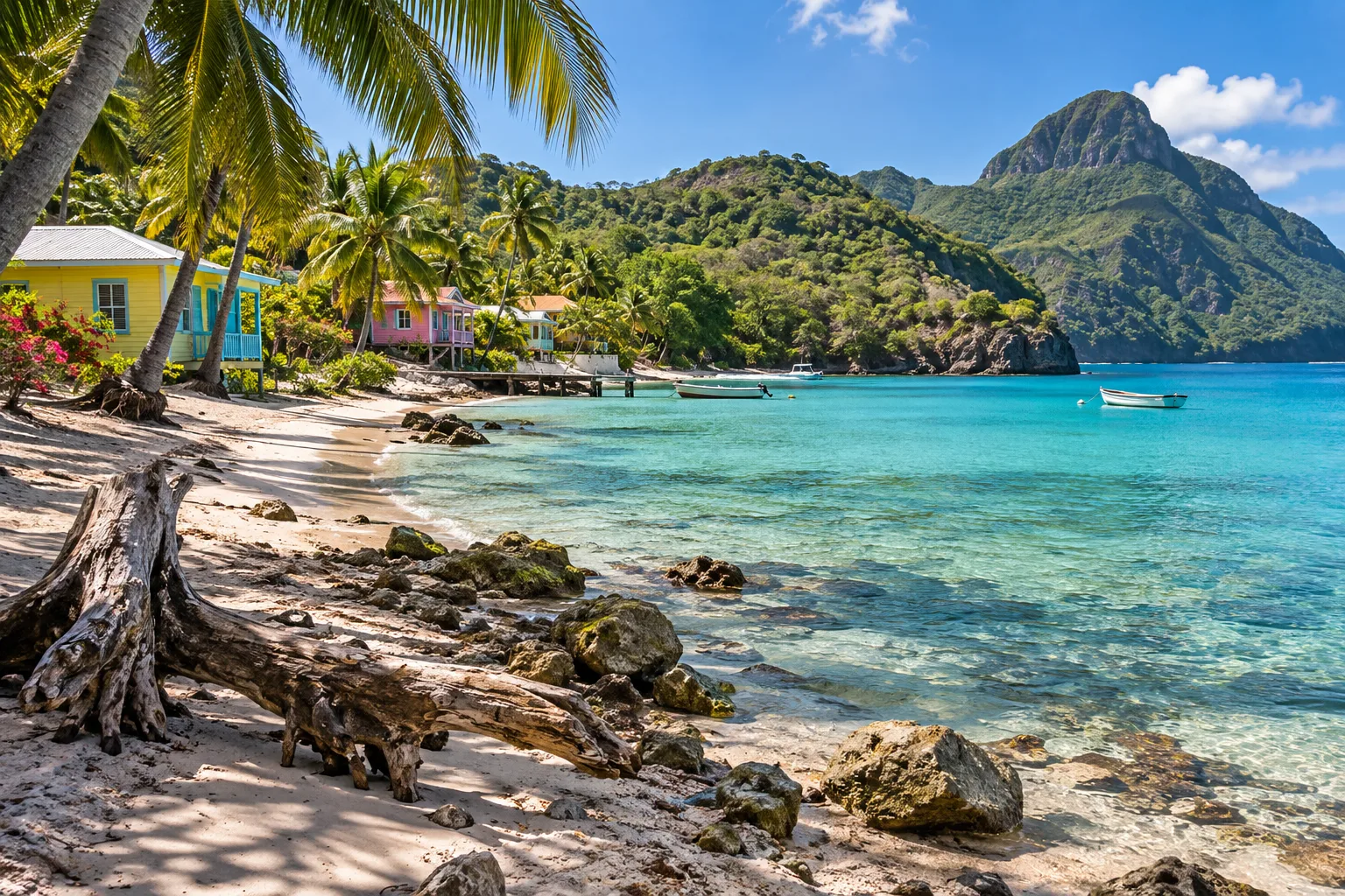 Illustrative long-distance route: tropical bay