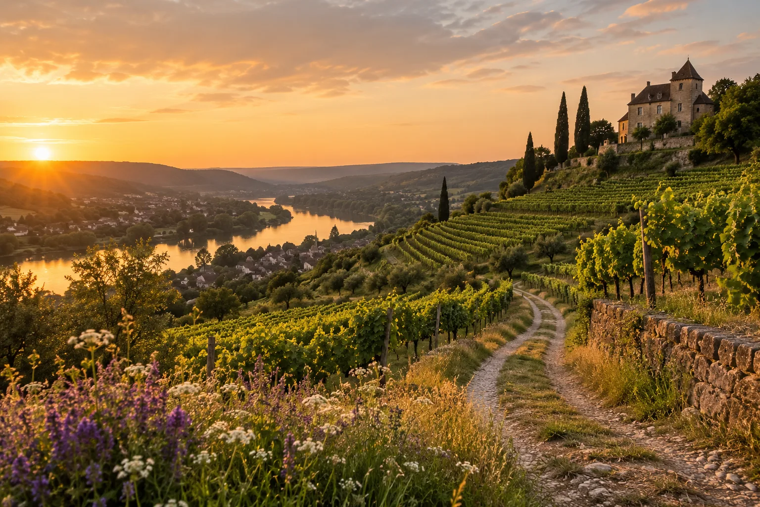 Illustrative short trip: vineyards and country house