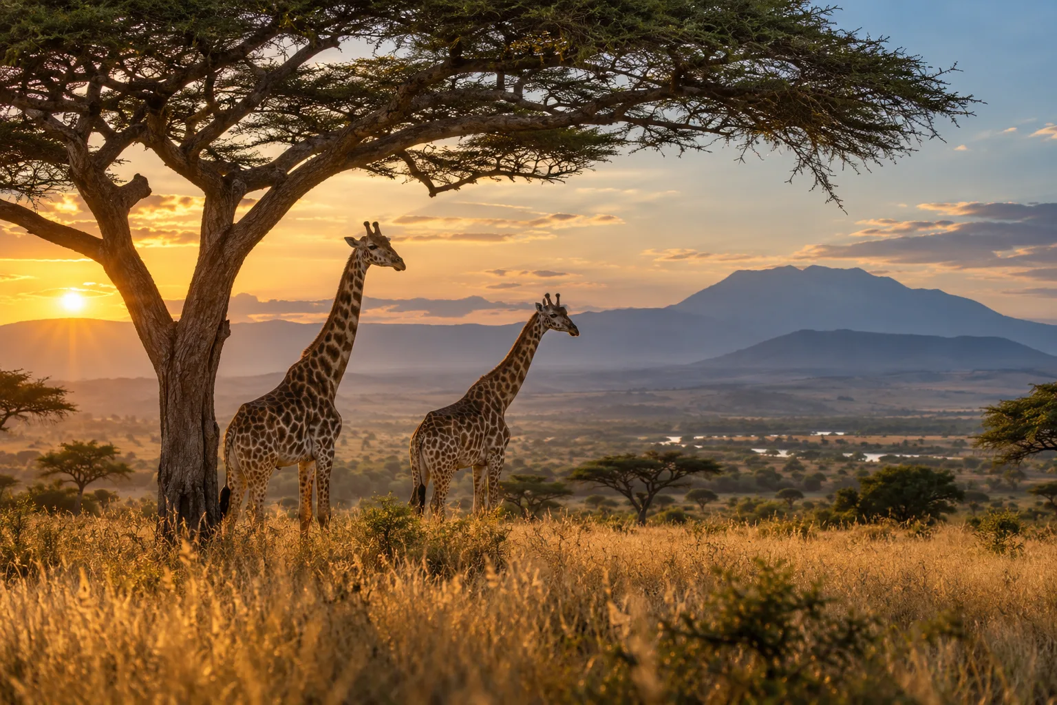 Illustrative travel world: Safari landscape